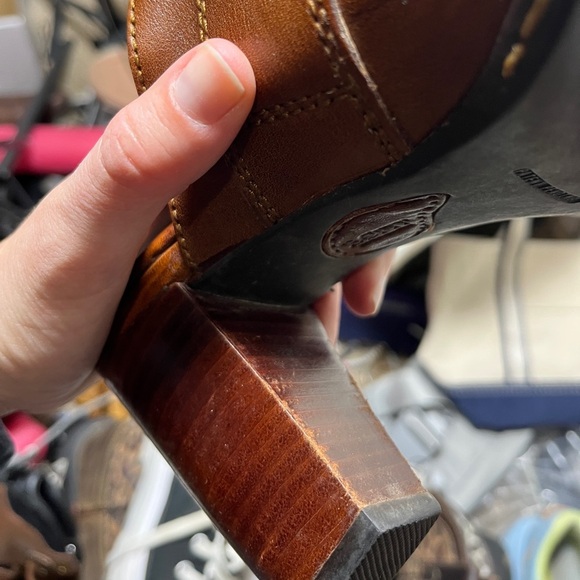 Born Leather Clog Mule Stacked Heels Sz 9  Boho Bohemian, Retro, Americana - Picture 8 of 12